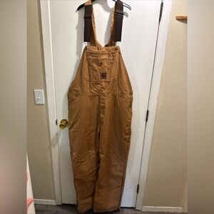 Men's Berne nwot Brown Duck Canvas Bib Overalls with Adjustable Straps 46/32